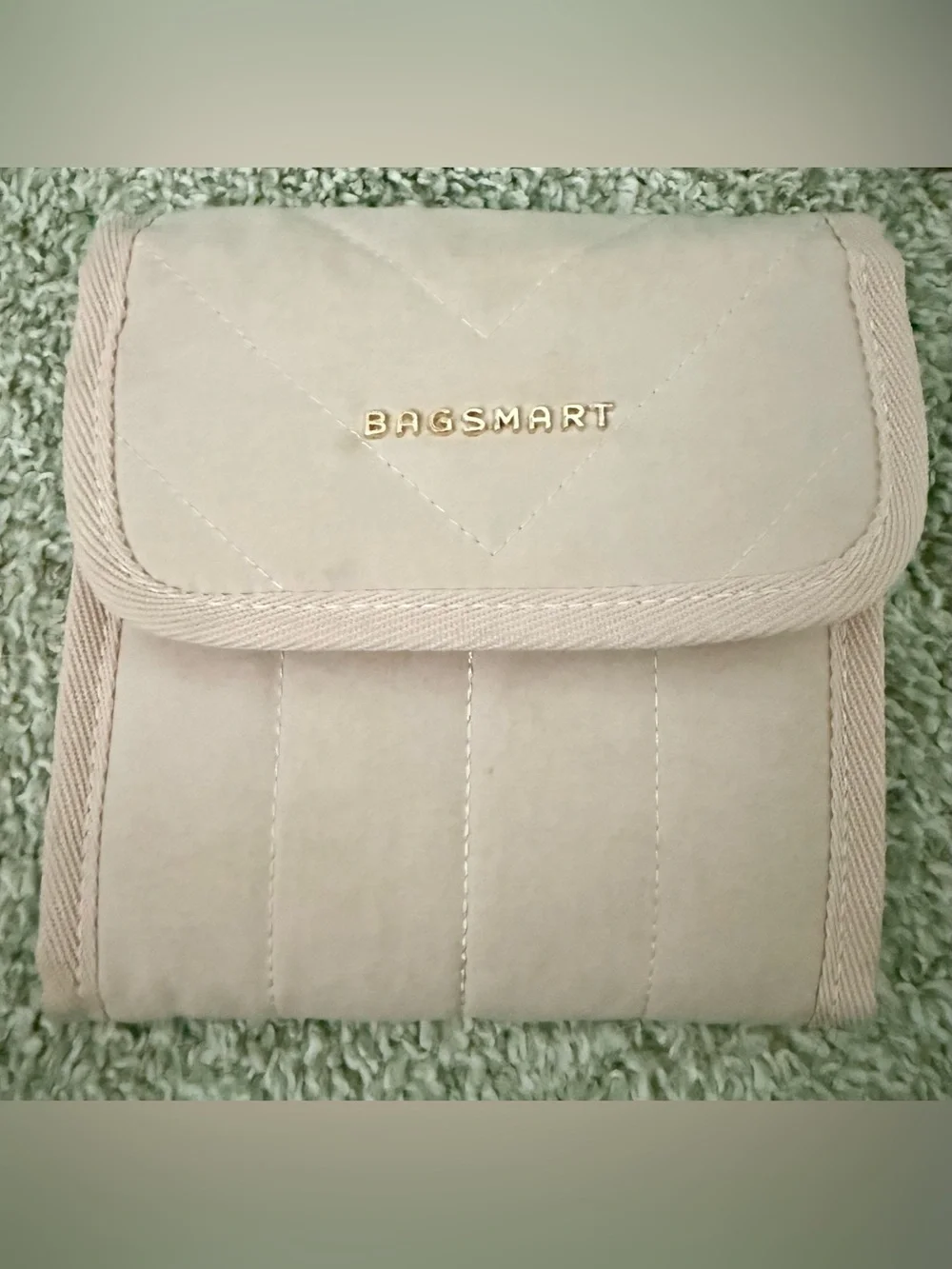 Pink Quilted Travel Jewelry Roll